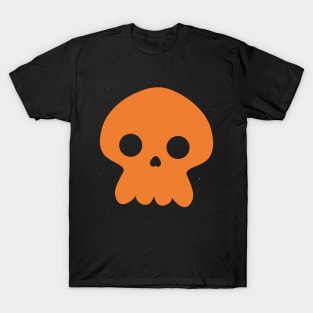 Orange silhouette of a skull and crossbones T-Shirt